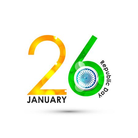Indian Republic day card with typogrpahic background vectorのイラスト素材