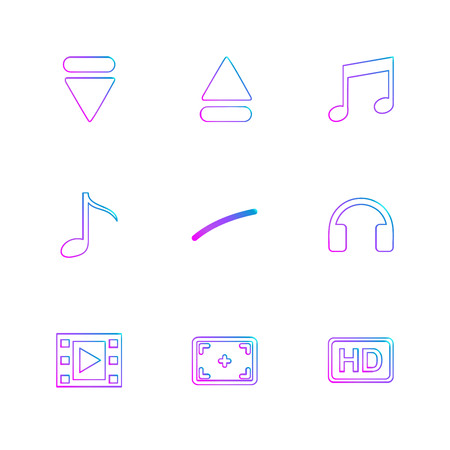 multimedia , play,  pause , volume , sound , microphone , reset , mute , camera, camcoder , video , icon, vector, design,  flat,  collection, style, creative,  iconsのイラスト素材