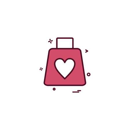 valentine's shopping shopping bag heart icon vector designのイラスト素材