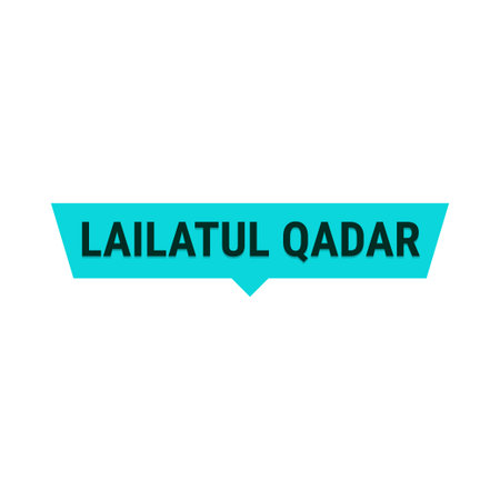 Lailatul Qadr Turquoise Vector Callout Banner with Information on the Night of Power in Ramadanのイラスト素材