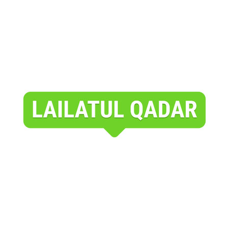 Lailatul Qadr Green Vector Callout Banner with Information on the Night of Power in Ramadanのイラスト素材