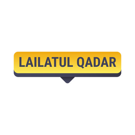 Lailatul Qadr Yellow Vector Callout Banner with Information on the Night of Power in Ramadanのイラスト素材