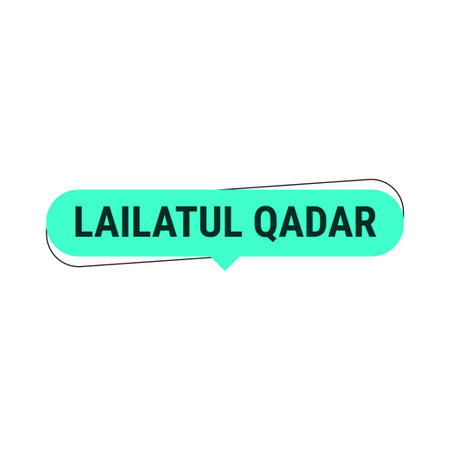 Lailatul Qadr turquoise Vector Callout Banner with Information on the Night of Power in Ramadanのイラスト素材