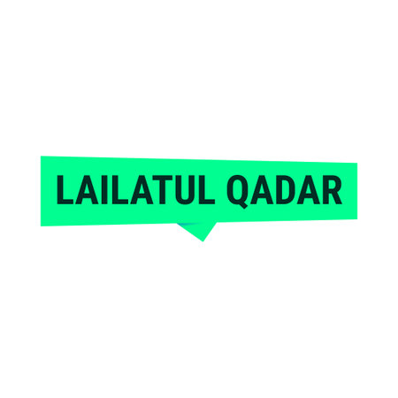 Lailatul Qadr Green Vector Callout Banner with Information on the Night of Power in Ramadanのイラスト素材