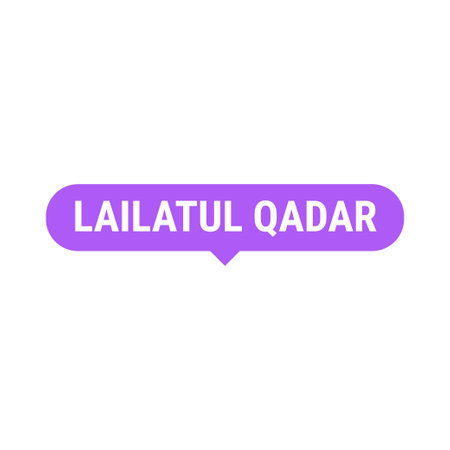 Lailatul Qadr Purple Vector Callout Banner with Information on the Night of Power in Ramadanのイラスト素材
