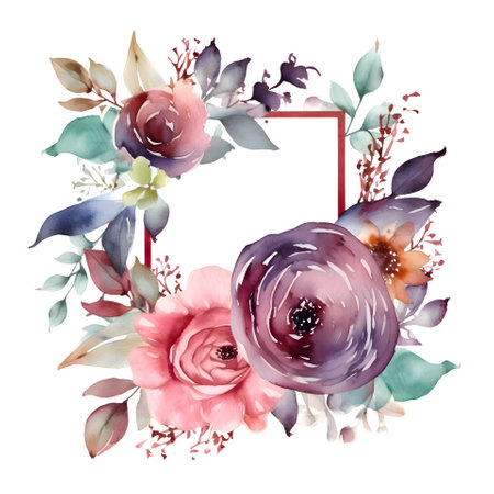 Rustic floral invitation with earthy tones and natural textures White Backgroundの素材
