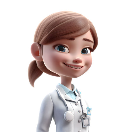 Adorable and Skilled Dentist Women Engaging and Compassionate Characters for Oral Health Media White Backgroundの素材