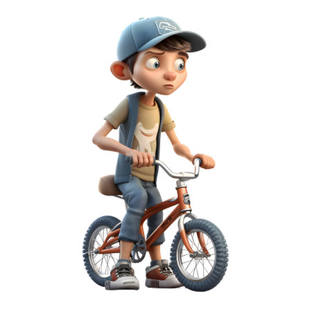 Stylish 3D Cyclist Great for Lifestyle or Fashion Related Designs White Backgroundの素材