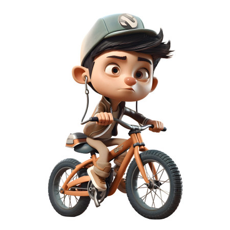 Focused 3D Cyclist Great for Tracking or Performance Related Concepts White Backgroundの素材