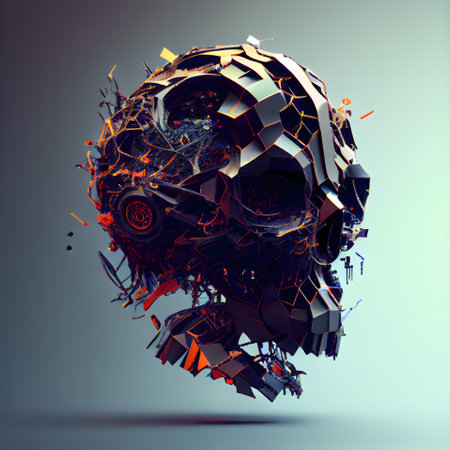 Abstract 3d rendering of chaotic shape. Futuristic background design.の素材