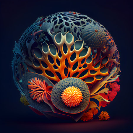 3D surreal illustration. Sacred geometry. Mysterious psychedelic relaxation pattern. Fractal abstract texture. Digital artwork graphic astrology magicの素材