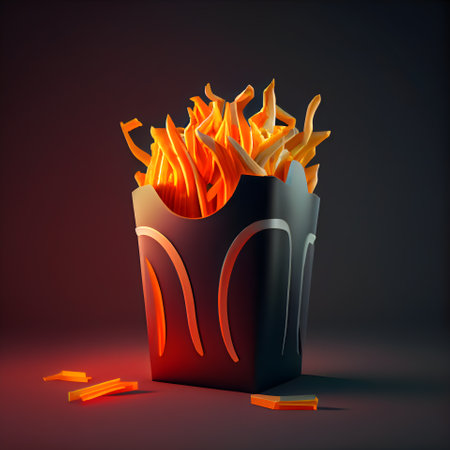Realistic 3d Detailed French Fries. illustration.の素材