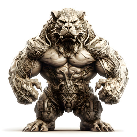 3d rendering of a golden bull isolated on a white background.の素材