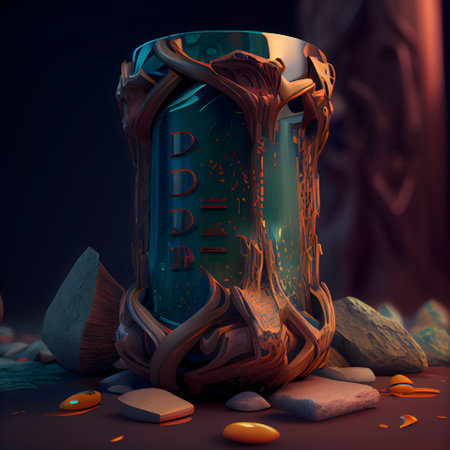 3d rendering of a beer can on a dark background with a place for textの素材