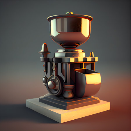 Vintage coffee grinder on a dark background. 3d renderingの素材