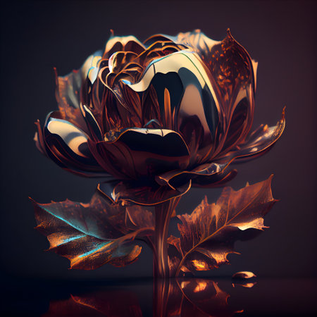 Beautiful flower on a dark background. 3d rendering; 3d illustration.の素材