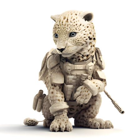 Cheetah toy isolated on white background. 3D illustration.の素材