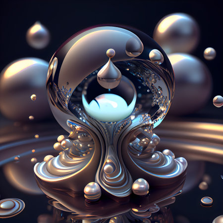 3D surreal illustration. Sacred geometry. Mysterious psychedelic relaxation pattern. Fractal abstract texture. Digital artwork graphic astrology magicの素材