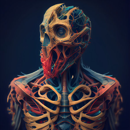 Human Skeleton Anatomy. 3D illustration. 3D CG. High resolution.の素材