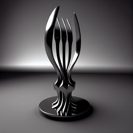 Fork on dark background. 3D illustration. High resolution.の素材