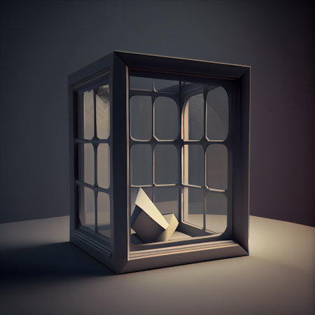 Open window with a blank sheet of paper in it. 3d renderingの素材