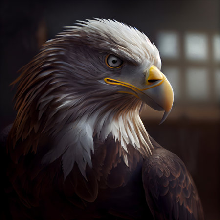Portrait of an american bald eagle (haliaeetus leucocephalus)の素材