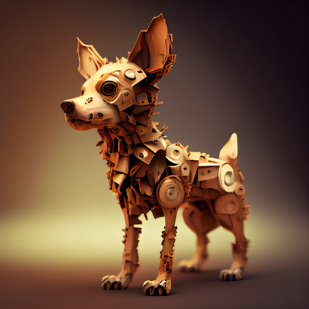 3d rendering of a dog with a lot of music notes.の素材