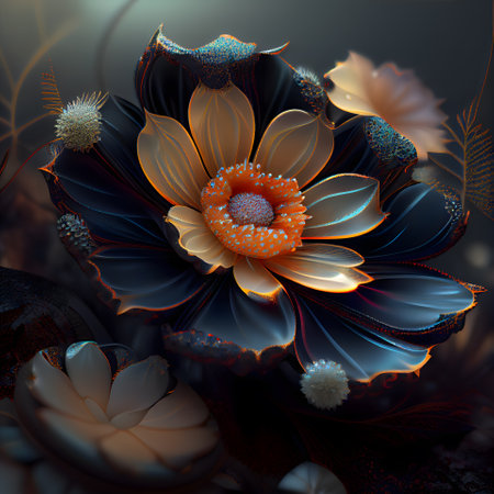 3D surreal illustration. Sacred geometry. Mysterious psychedelic relaxation pattern. Fractal abstract texture. Digital artwork graphic astrology magicの素材