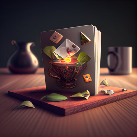 3d illustration of playing cards over dark background with vignetteの素材