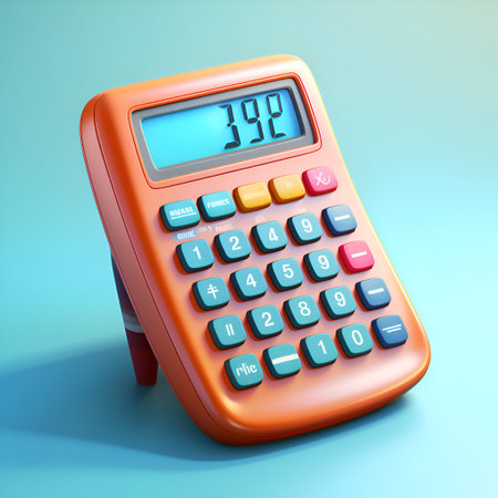 Calculator with the word IT on display. 3d renderの素材