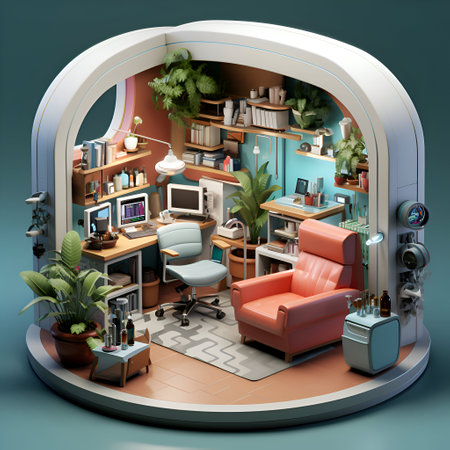 Interior of a modern office. 3D illustration. 3D CG. High resolution.の素材