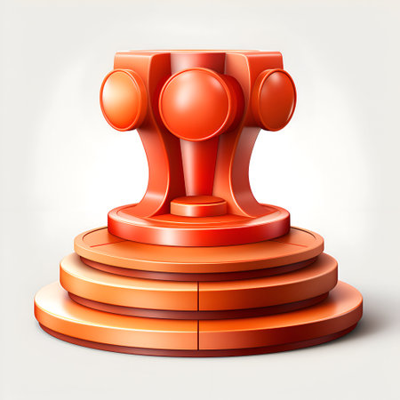 Highly rendering of a trophy on top of a pedestal.の素材