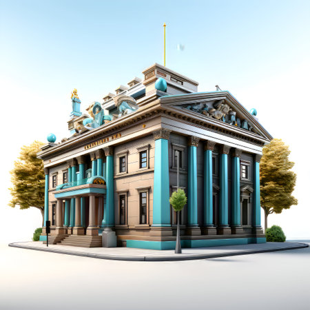 3D rendering of the building of the bank of the Russian Federationの素材
