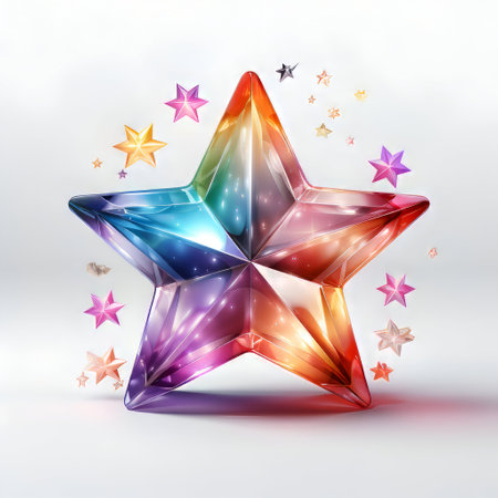 Colorful star on white background. Vector illustration. Eps 10.の素材