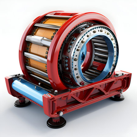 3d rendering of an electric motor on a white background with shadowの素材
