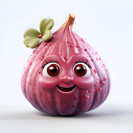 Funny pink pumpkin with eyes and mouth on a white background.の素材