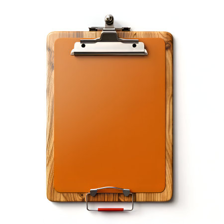 Clipboard with clip on white background. 3D illustration.の素材
