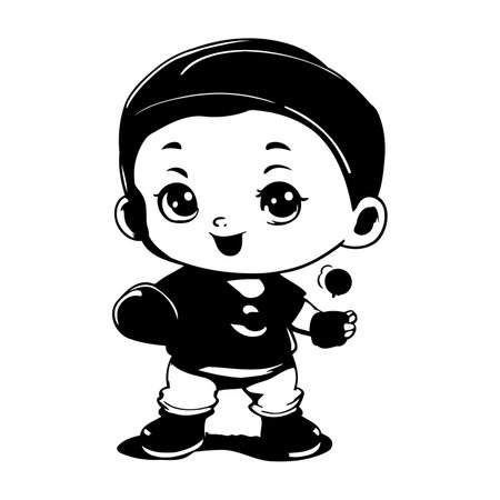 Cute little boy. Vector illustration isolated on a white background.のイラスト素材