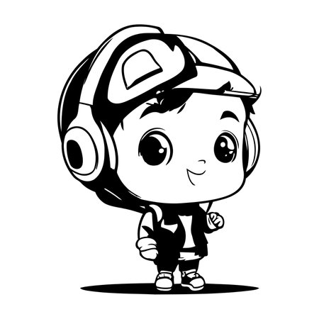 Vector illustration of Cute Cartoon Astronaut. Vector Illustration.のイラスト素材