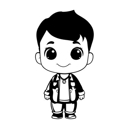 cute little boy cartoon vector illustration graphic design vector illustration graphic designのイラスト素材