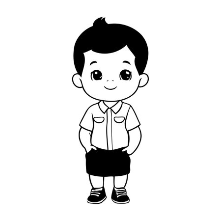 cute little boy character vector illustration designicon vector illustration graphic designのイラスト素材