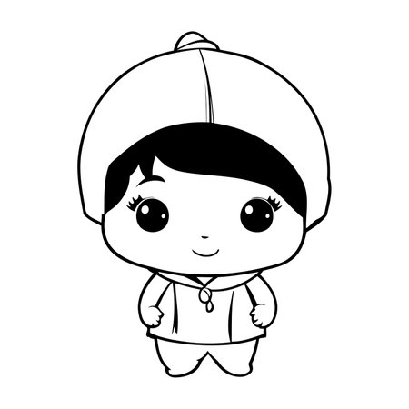 cute little girl cartoon vector illustration graphic design vector illustration graphic designのイラスト素材