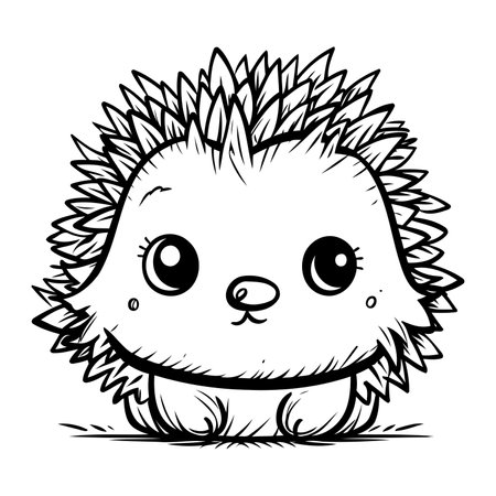 Cute hedgehog cartoon. Vector illustration of a cute hedgehog.のイラスト素材