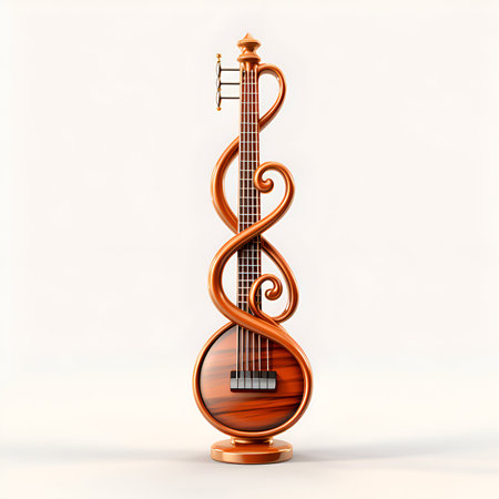 Musical instrument - treble clef. 3D render.の素材
