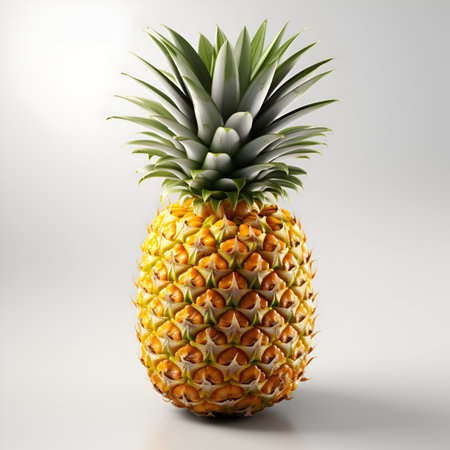 Pineapple isolated on white background. 3d render illustration.の素材