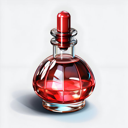 Bottle of perfume on a white background. 3d illustration.の素材