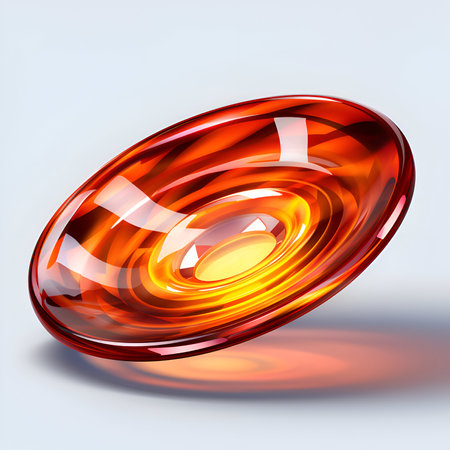 Red glass sphere on a white background. 3d rendering. 3d illustration.の素材