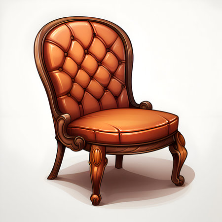 Luxury leather armchair on white background. Vector illustration.の素材