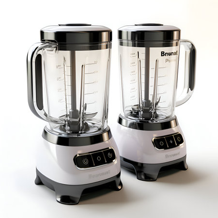 Two Blender isolated on white background. 3d render image.の素材