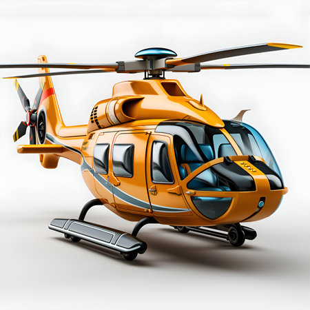 Helicopter on a white background. 3d rendering. 3d illustration.の素材